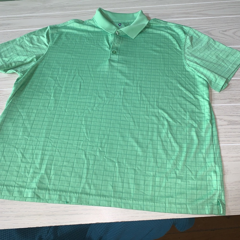Saddlebred Mens XL  Green Patterned‎ Polo Golf Shirt